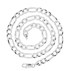 Lant barbati argint rodiat FIGARO plat 7,7 mm x 50 cm DiAmanti FigaroP180-50cm-SL (Argint 925‰ 28,5 g.)
